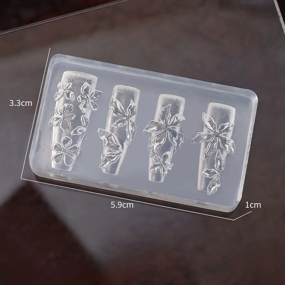 3D Buttons Nail Art Mold Silicone Cute Nail Charms Tool Women DIY Manicure Multi Shapes Button Small Model Resin Buckle Suppl