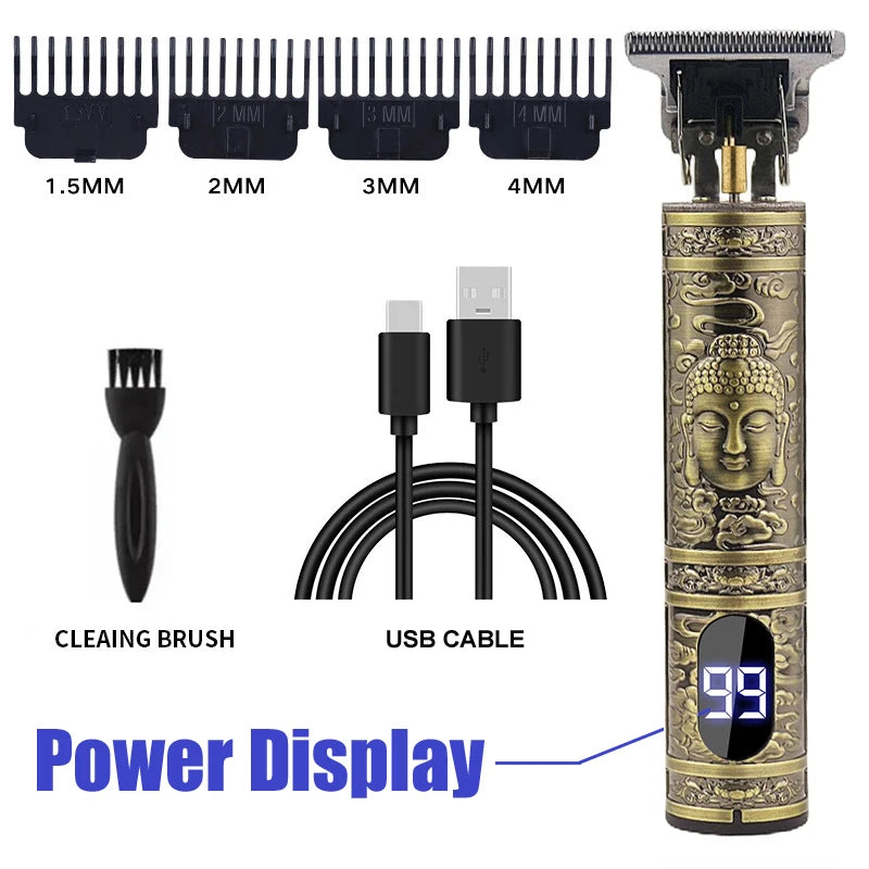 Vintage Hair Clipper USB Charging Hair Cutting Machine Electric Hair Trimmer Portable Shaver Professional Barber Boyfriend Gi
