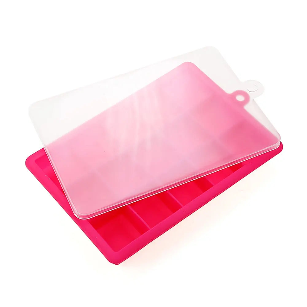 Silicone world Silicone Ice Cube Mold 15/24 Grids Square With Lids Trays Icecream Cold Drinks Whiskey Cocktails Tools Ice Mol