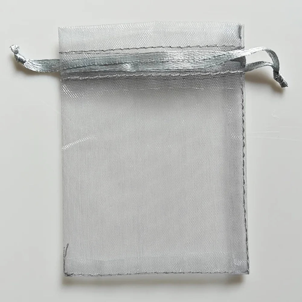 25/50/100pcs Organza Gift Bag Multicolor Drawstring Pouches For Candy Jewelry Bag Packing Wedding Gift Bags Organza Bag - Gre
