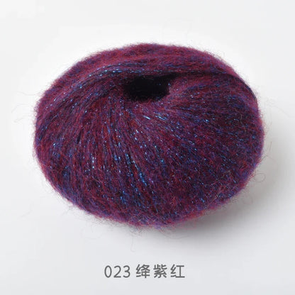 Crochet Mohair Yarn, Glisten Sequin Soft Yarn, DIY Knitting Thread for Sweaters, Baby Clothes, Shawls, Hats, Handmade Project