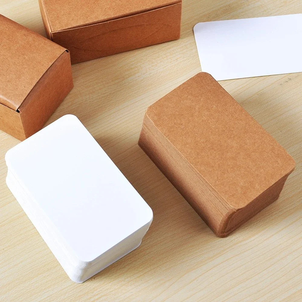 100/50/20PCS Color Kraft Paper Card Retro Double Sided Word Card DIY Postcard Gift Greeting Invitation Card Note Message Card