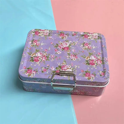 Vintage Metal Storage Canister with Lid – Durable Cookie & Candy Box, Aesthetic Organizer, Ideal Gift for All Occasions - PUR