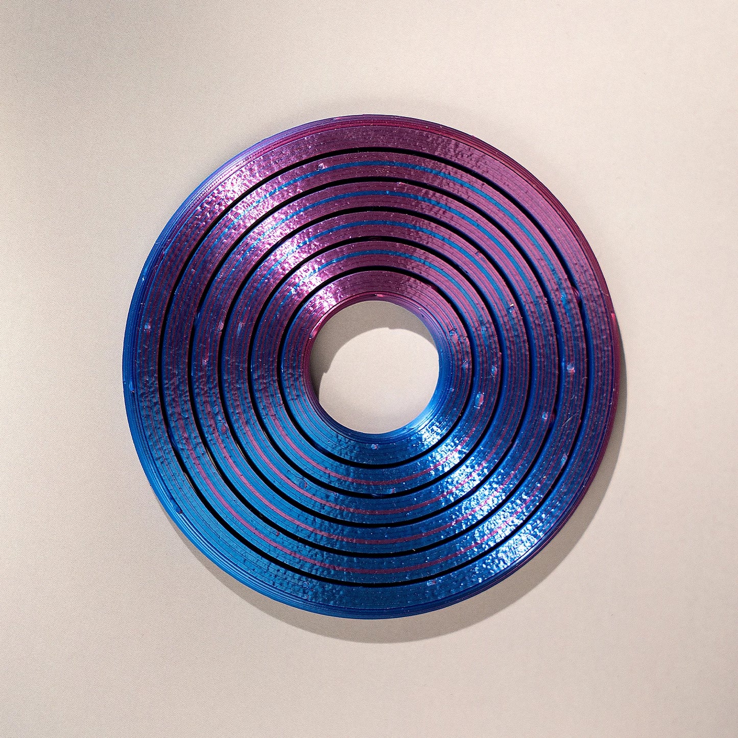3D Printed Hex Ring Finger Ring - Colorful Rotating Novelty Ornament, PLA Material, Trendy Unique Desktop Toy - D