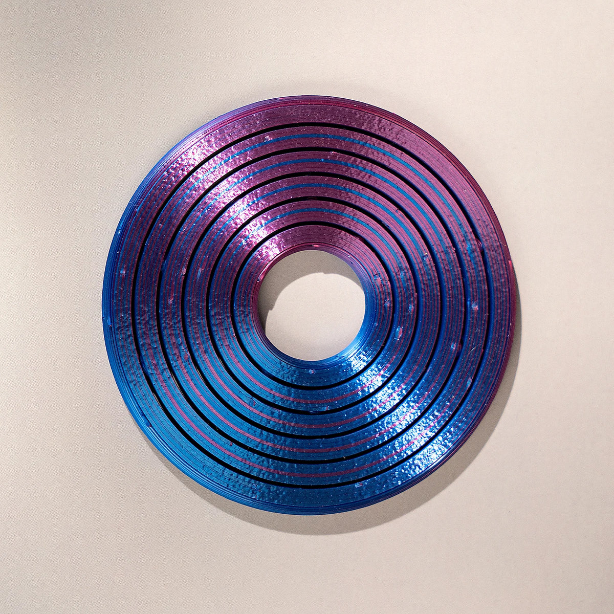 3D Printed Hex Ring Finger Ring - Colorful Rotating Novelty Ornament, PLA Material, Trendy Unique Desktop Toy - D