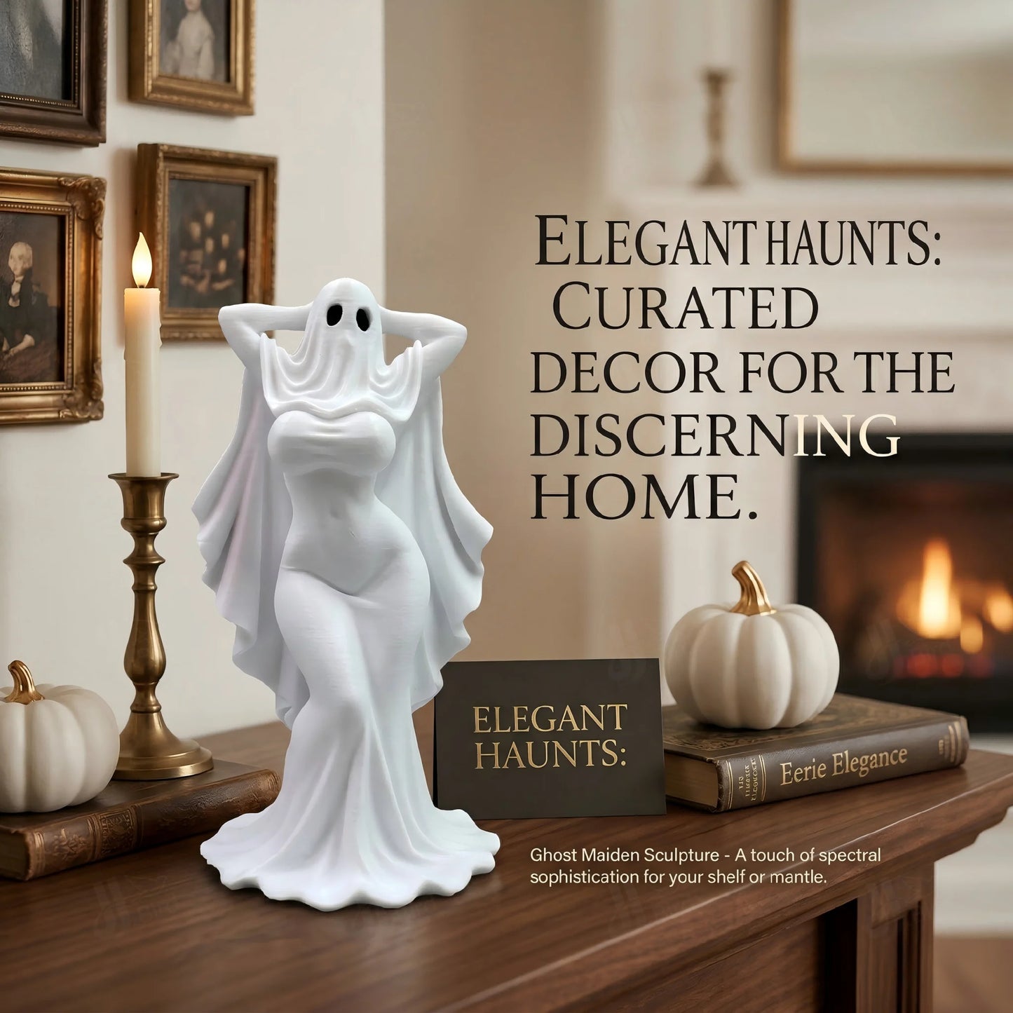 Ghost Girl Ornament, Gothic Style, Collectible Figurine, Home Desk Decoration, Creative Sculpture