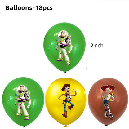 Toy Story Party Decoration Tableware Paper Plates Party Favors Gift Tablecloth BirthdayParty Supplies Toys Stamp Bracelet - 1