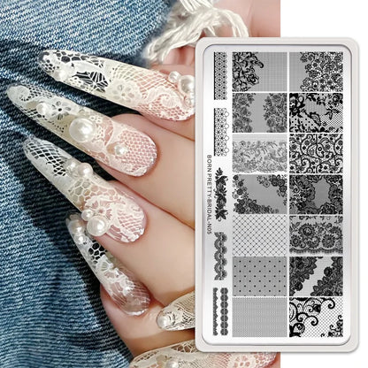 BORN PRETTY Nail Stamping Plates for Design French Nail Art Templates Printing Merry Christmas Image Stainless Stencil Tools 