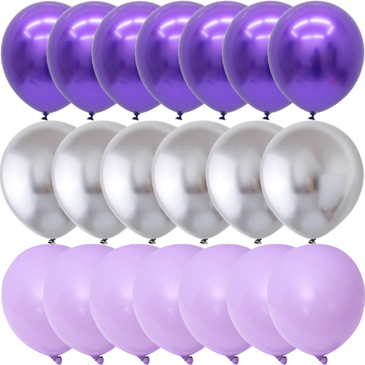 40PCS Silver White Purple Metal Latex Confetti Balloons Wedding Decorations Matte Globos Birthday Party Decorations