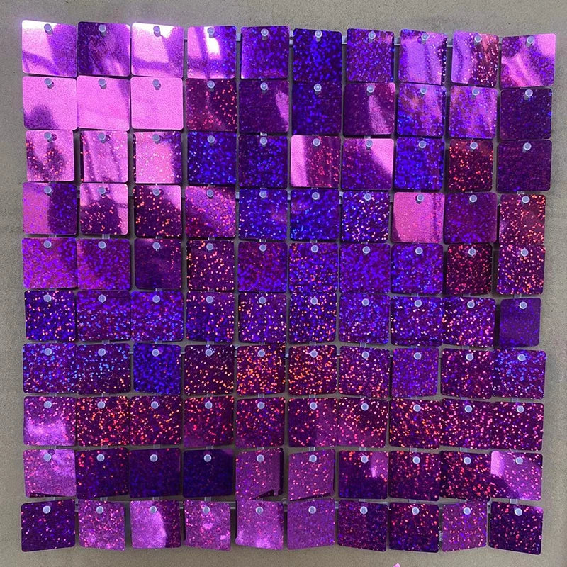 6-30Pcs Colorful Glitter Sequins Background Wall Panels Light Gold Square Shiny Panels Wedding Birthday Christmas Party Backd