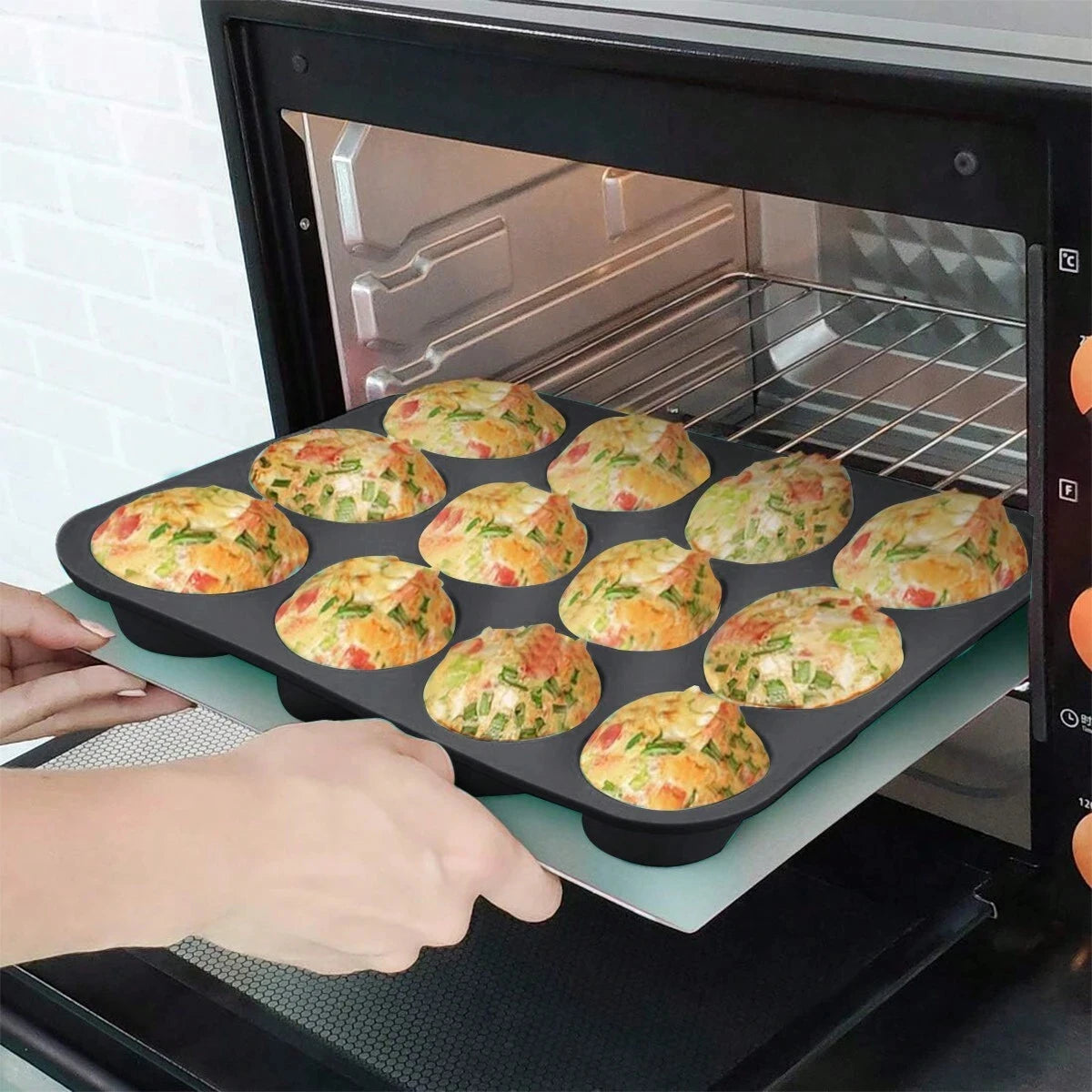 12 Holes Cupcakes Mold Non Stick Muffin Cupcake Silicone Mold Soap Chocolate Muffin Baking Pan Silicone Cake Mold Baking Tool