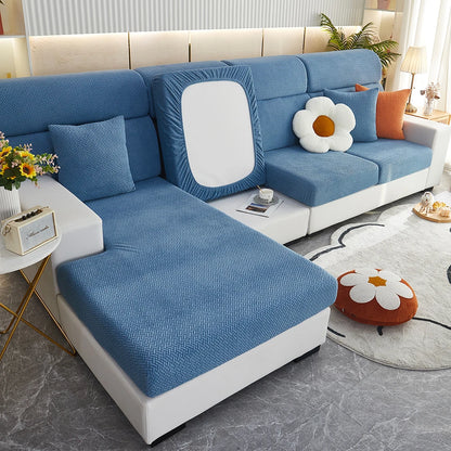 1pc Jacquard Sofa Slipcover Twill Pattern Elastic Sofa Covers Furniture Protector for Bedroom Office Living Room Home Decor