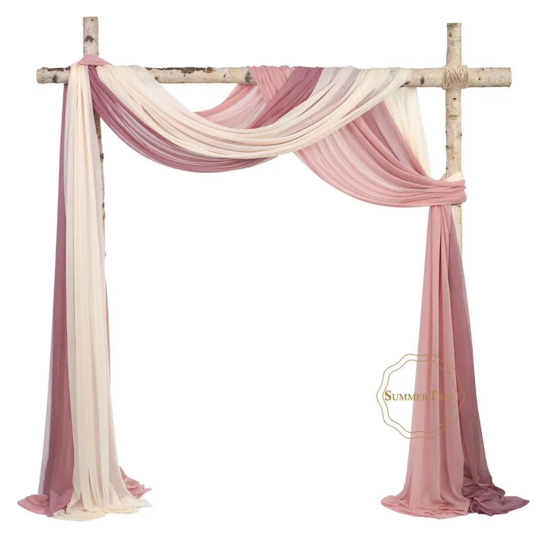 10 Meters Wedding Arch Drape Fabric Sheer Chiffon Tulle Curtain Draping Backdrop Party Supplies Home Drapery Ceremony Decorat