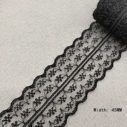 Beautiful 10 Yards/Lot Black Lace Ribbon Tape Quality Lace Trim DIY Embroidered Lace For Sewing Decoration African Lace Fabri