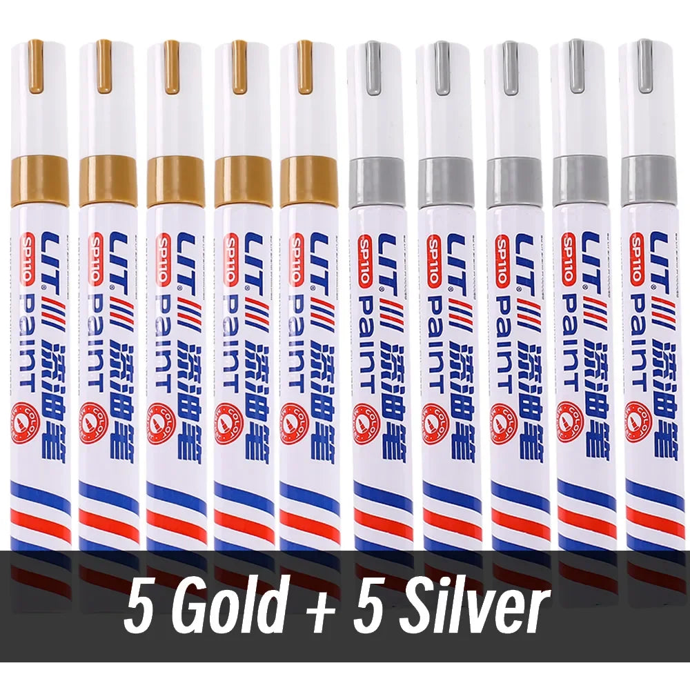 3mm 10p Colorful 8 Colors Permanent Paint Marker Waterproof White Markers tire tread rubber fabric Paint metal Paint Marker P