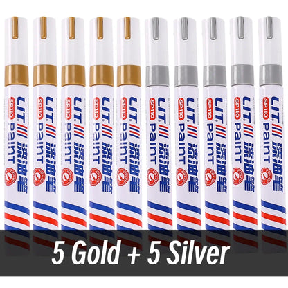 3mm 10p Colorful 8 Colors Permanent Paint Marker Waterproof White Markers tire tread rubber fabric Paint metal Paint Marker P