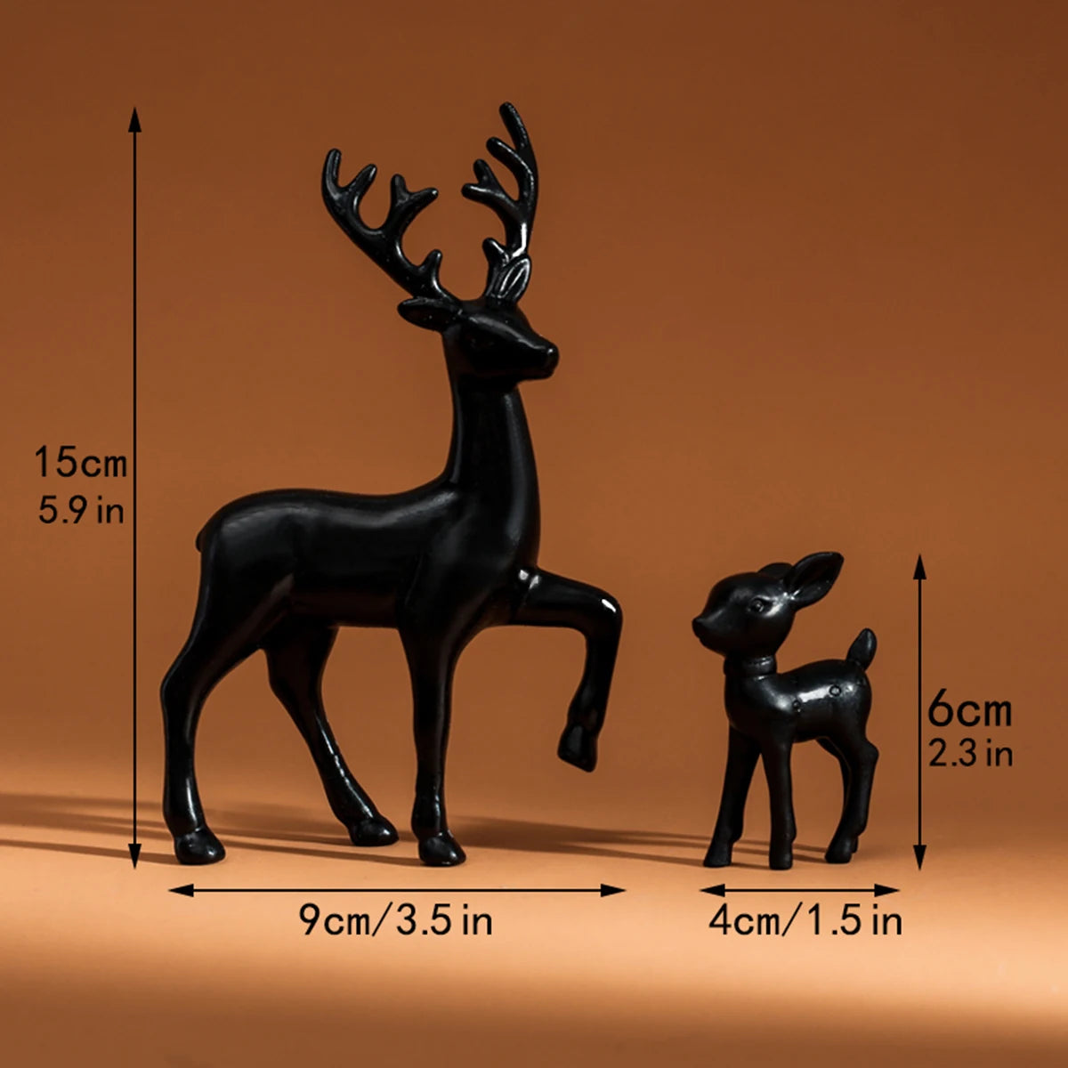 2 Pcs, Room Decor Mother Deer Cute Kids Room Decor Sculptures Kawaii Sculptures Christmas Home Decoration Fawn Figurines - Bl