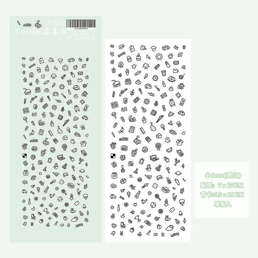 Cute Cartoon Little Pattern Deco Sticker Hand Account Star Card Photo Album Planner Scrapbook Notebook Diary Decorative Stick
