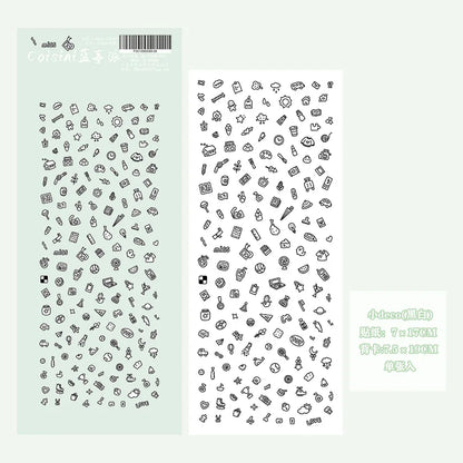 Cute Cartoon Little Pattern Deco Sticker Hand Account Star Card Photo Album Planner Scrapbook Notebook Diary Decorative Stick
