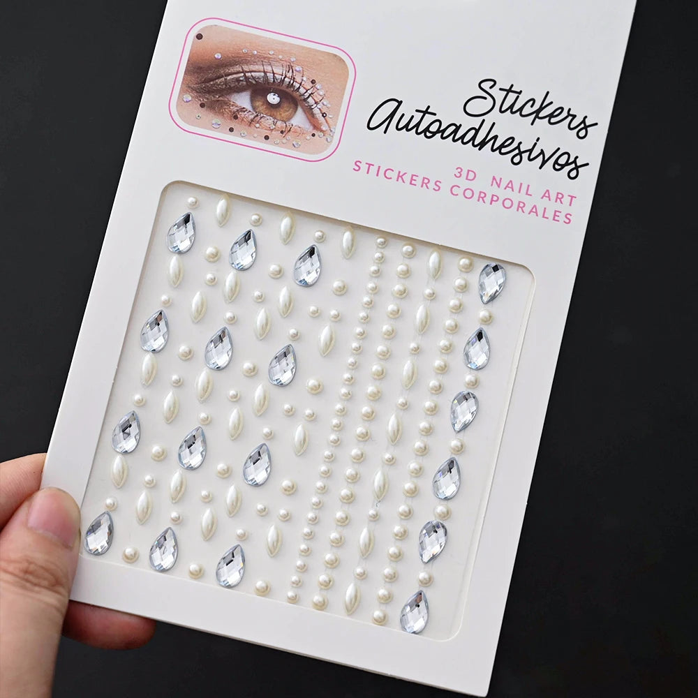Stickers On The Face Rhinestone DIY Eyes Face Self Adhesive Temporary Tattoo For Makeup Party Festival Face Jewels Diamonds G