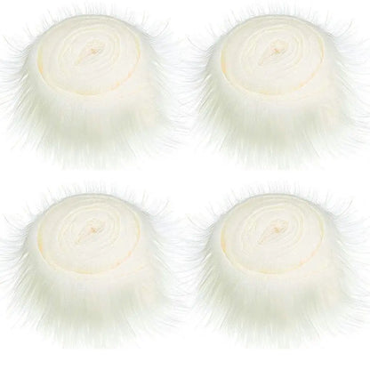 Handmade Soft Fluffy Trimming Apparel Sewing Faux Fur Ribbon Tapes Trim Fabric Roll Plush Fur Stripe Long Plush Fur Fabric - 