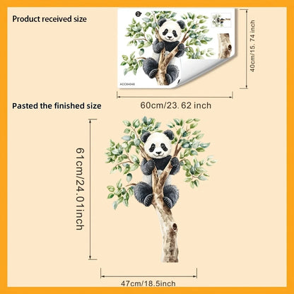 1PC Creative animal wall stickers with cute panda climbing tree design, suitable for beautifying and decorating living room, 