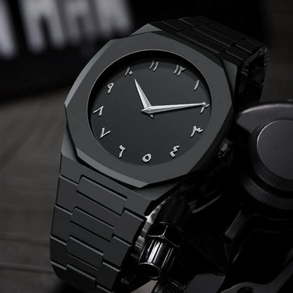TOMI Simple Style Men Quartz Watch Classic Male Daily Wristwatch - White characters
