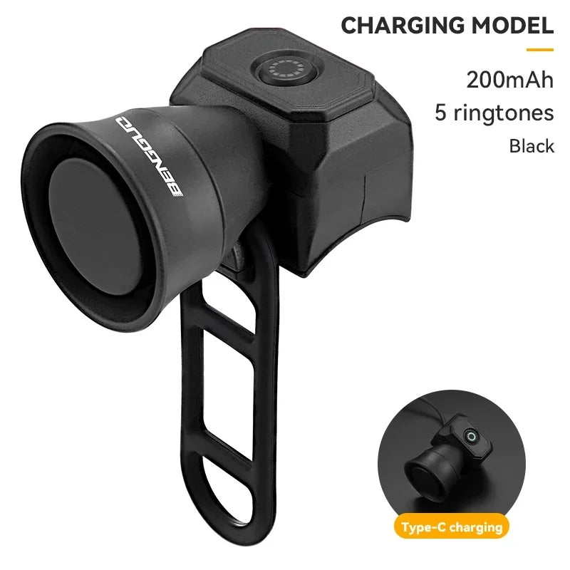 Bicycle Horn Mountain Bike Battery/USB Charging Waterproof Electronic Bike Bell Riding Equipment Children's Scooter Accessori