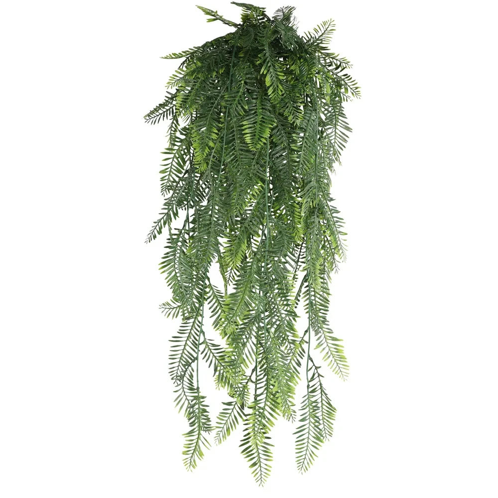 Persian fern Leaves Vines Home Room Decor Hanging Artificial Plant Plastic Leaf Grass Wedding Party Wall Balcony Decoration -