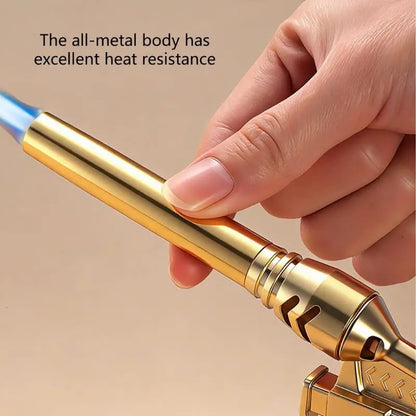 Portable Gold Copper Gas Welding Torch High Temperature Flame for BBQ Cooking Brazing