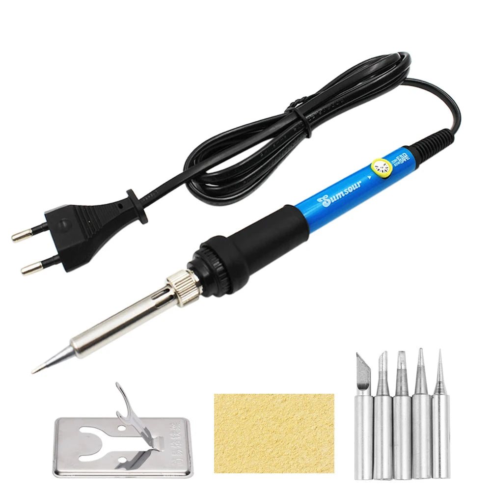 60W/80W Electric Soldering Iron Adjustable Temperature Digital Display Electronic Welding Repair Tools With Solder Tin Iron T