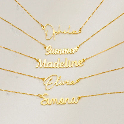 Custom Name Necklace for Women Personalised Cursive Letter Pendant Stainless Steel Jewelry Men Chain Choker Collar Personaliz