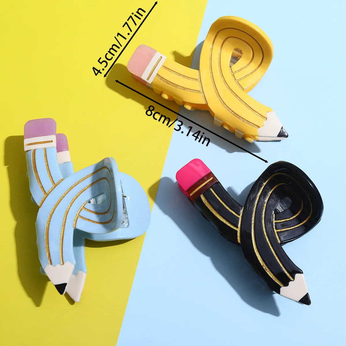 1Pcs Colored Pencil Hair Clips Back To School Season Stationery Accessories Funny Hair Jewelry Gifts Teacher Student Girl