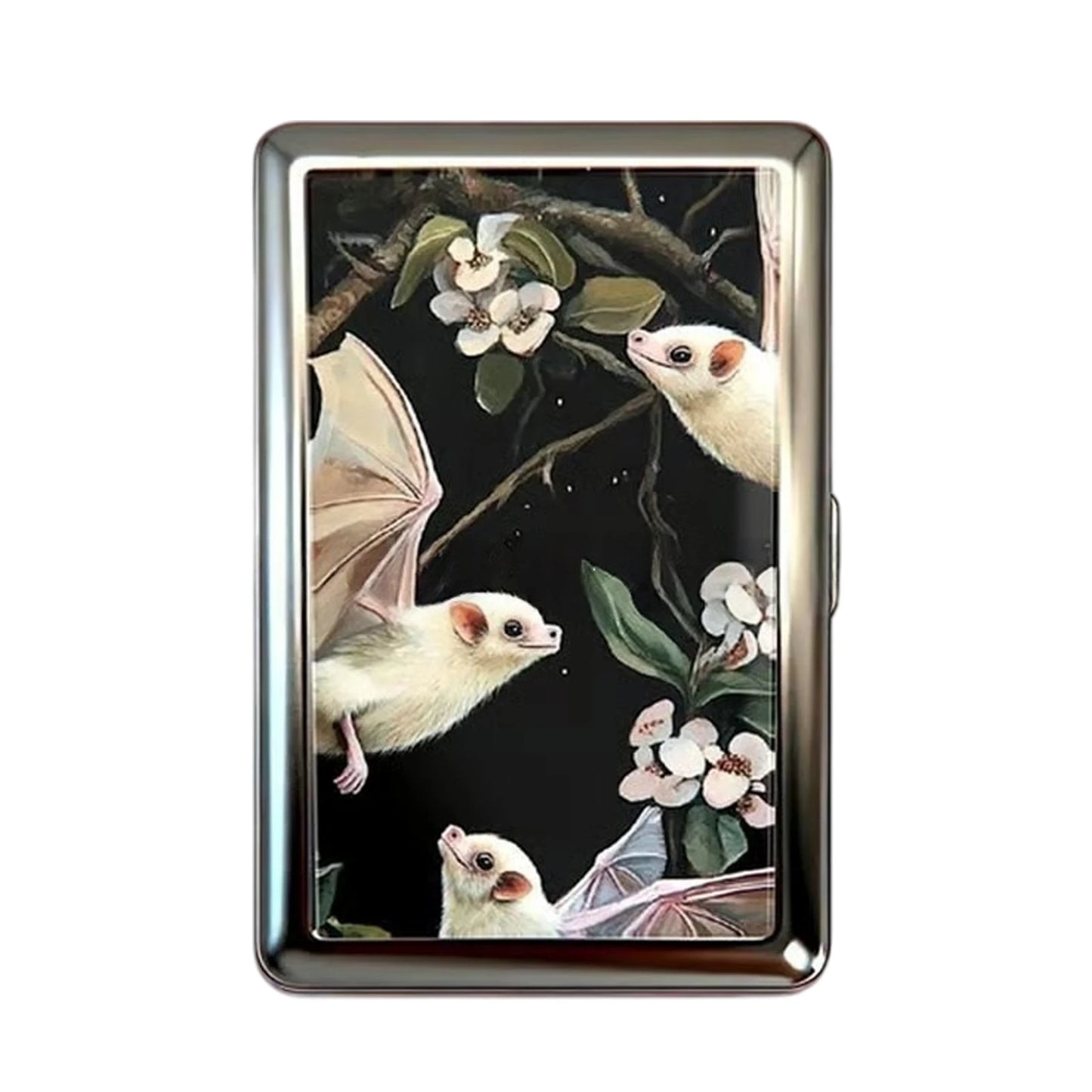 Vintage Style Metal Cigarette Carrying Case Art Deco Design Versatile Card & Cash Case Easy Snap Gift Idea for for Women and 