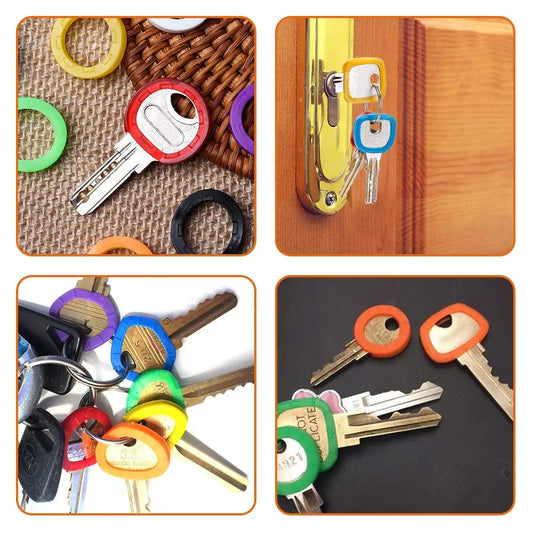 12 Sets of Vintage Key Covers, Multi-color Charming Silicone Key Caps, for Protecting and Organizing Door Keys
