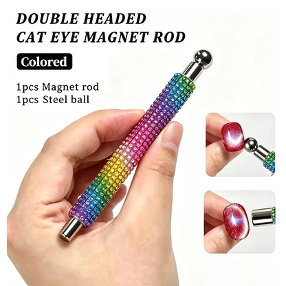 1/2Pcs Nail Cat Eye Magnetic Ball With Nail Magnetic Stick Tool Set Double-head Strong Magnet Pen 3D Cat Eye Gel Nail Supplie