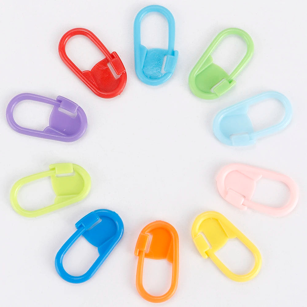 QJH 50/200/500 Pcs Mix Color Knitting Stitch Counter Crochet Locking Stitch Markers Stitch Needle Clip Knitting Crochet Marke