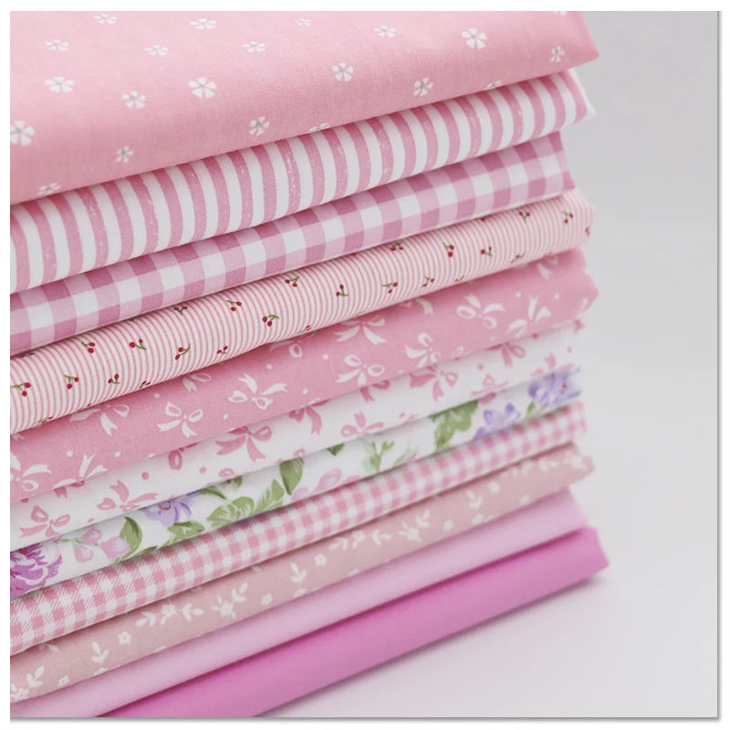 160cm*50cm Pure cotton twill fabric cotton cloth cotton floral 1.6 meters wide pastoral plaid DIY pink fabric