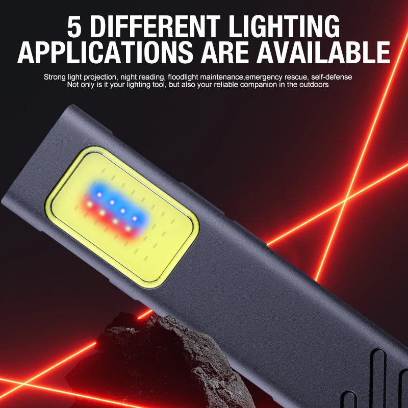 Security Flashing Work Light Warning Light Strong Light Mini Portable Outdoor Maintenance Emergency EDC Flashlight Knife Cap 