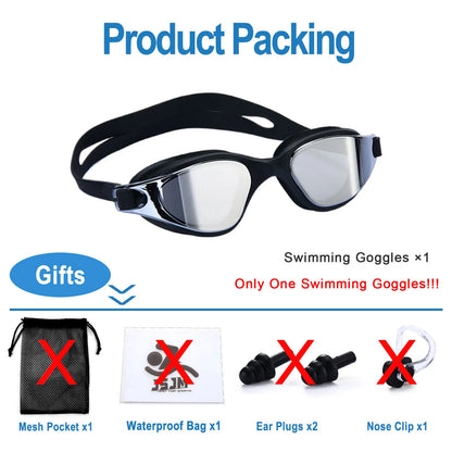 Unisex Adult Swimming Goggles – Anti-Fog Swim Glasses for Men & Women – Adjustable Silicone Waterproof Professional Swim Eyew