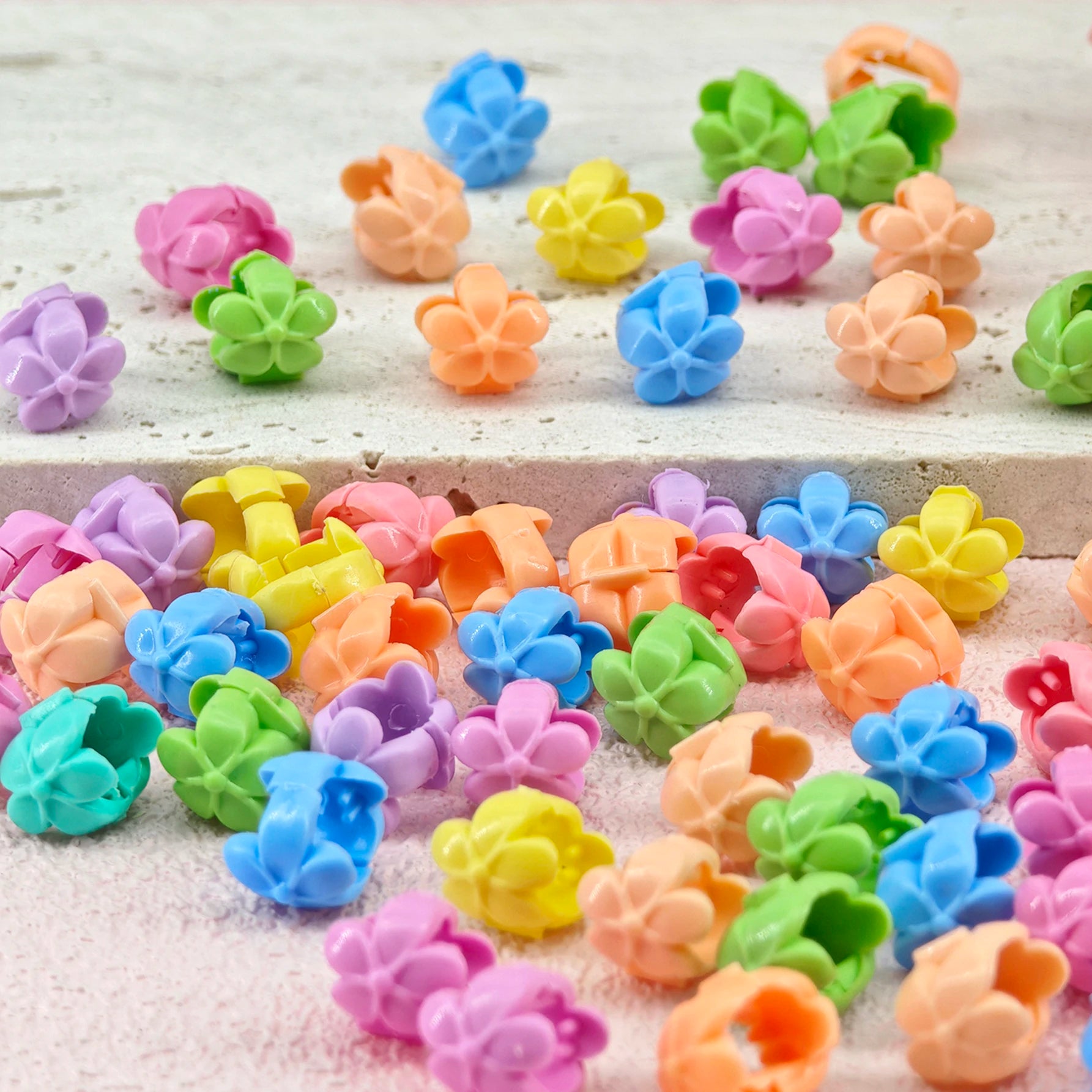 60pcs Hair Braids Beads Headwear Cute Candy Colors Plastic summer Hair Claw Clips Hair Accessories Loc Hair Jewelry for Braid
