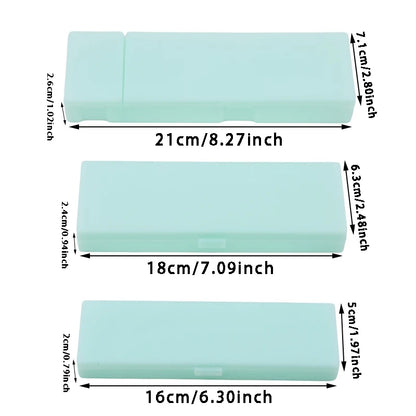 Pencil Cases School Office Simple Matte Transparent Plastic Box Frosted Pink Green White Pens Storage Stationery Supplies
