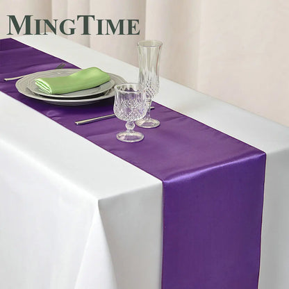 Satin Table Runner 30cm X 275cm Wedding Party Supply Christmas Home Modern Coffee Dining Luxury Table Decoration 12" X 108" -