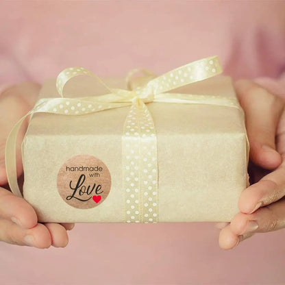 100-500pcs Vintage Kraft Paper Stickers Scrapbook Gift Stationery Label Stickers Handmade With Love Thank You For The Sticker