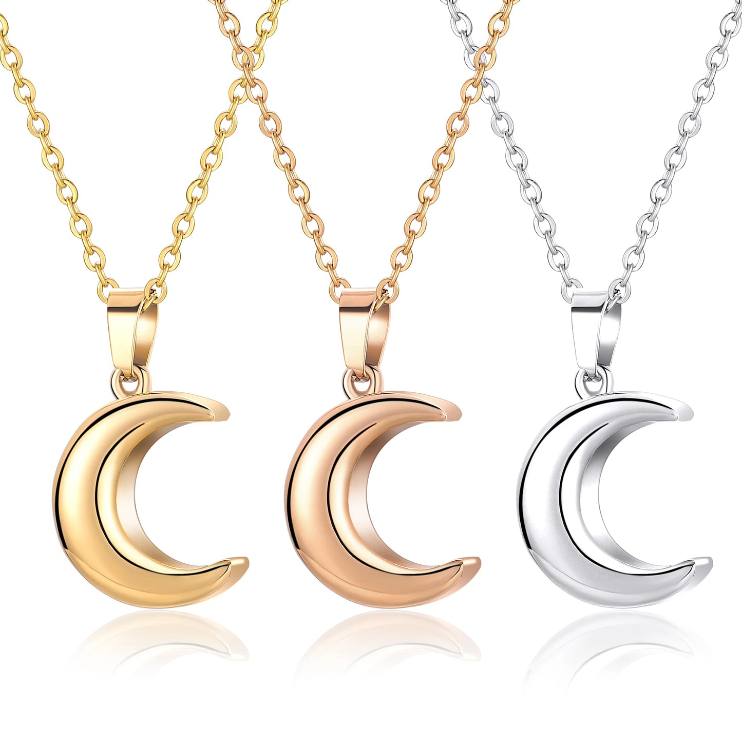 Cremation Jewelry for Ashes Moon Urn Necklace Stainless Steel Memorial Lockets Keepsakes Jewelry for Ashes Pendant - Fill Kit