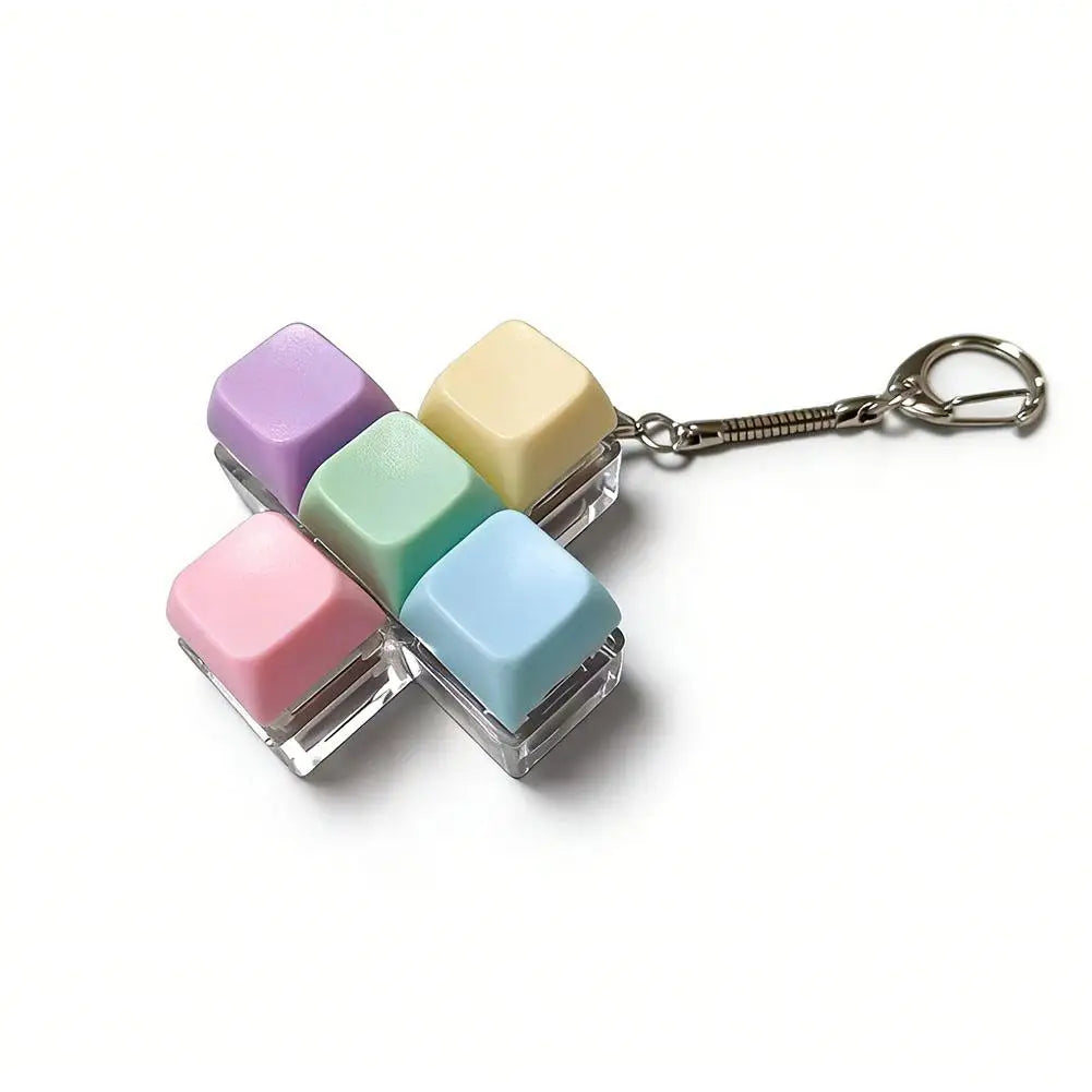 1/4/5/9 Button Keyboard Fidget Clicker Mechanical Keyboard Fidget Keychain For Gifts To Pass The Boring Time (Without LED Lig