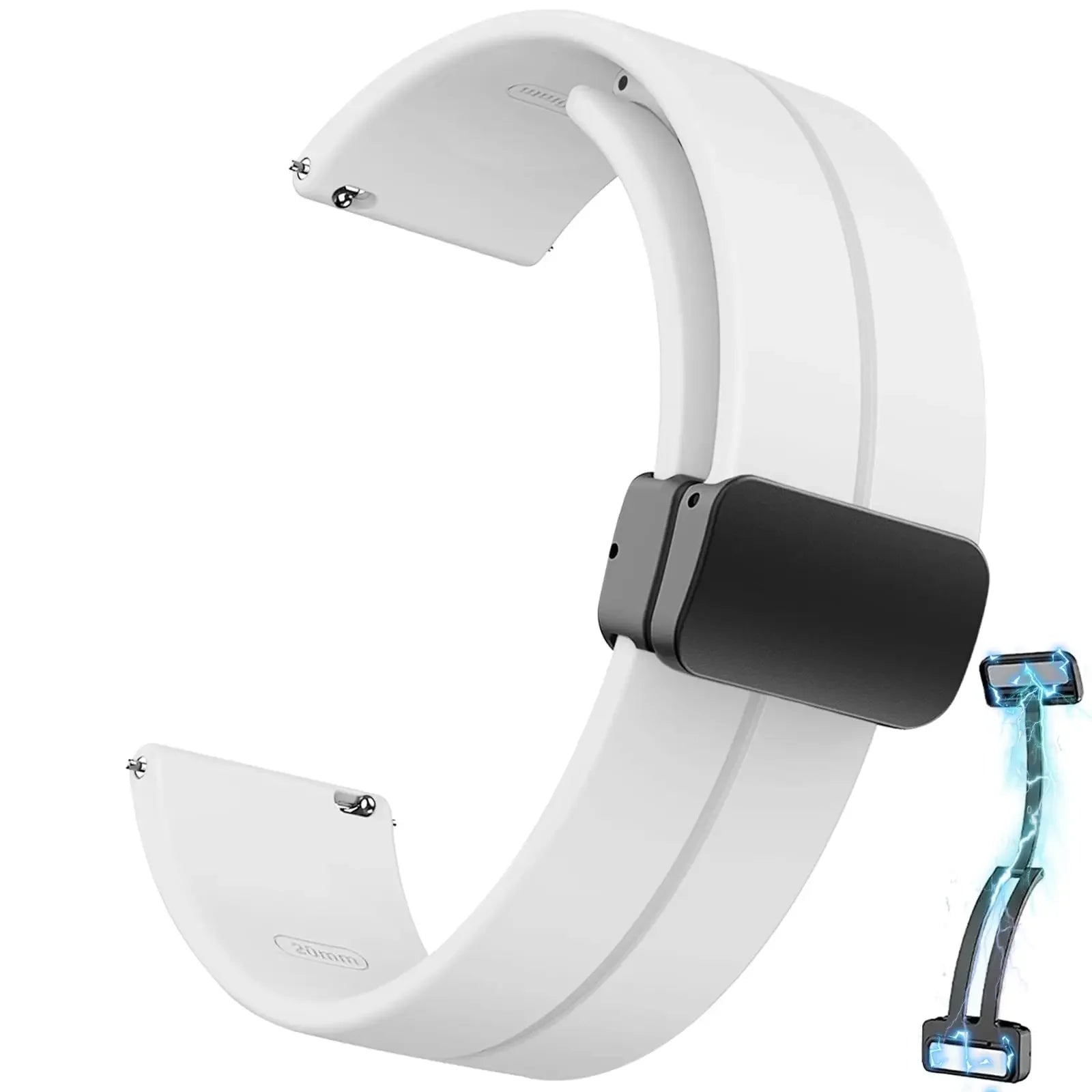 20mm 22mm Strap For Samsung Galaxy watch 6/4/5 pro/classic/gear s3/active 2 Sport Silicone Magnetic Buckle Huawei GT 2 2e 3 b