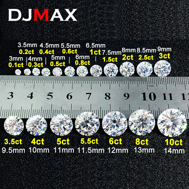 [ Full Size 0.7mm-20mm ] 1CT Small Size Loose Moissanites Stones D Color VVS1 Gemstone Lab Grown Moissanite Diamonds