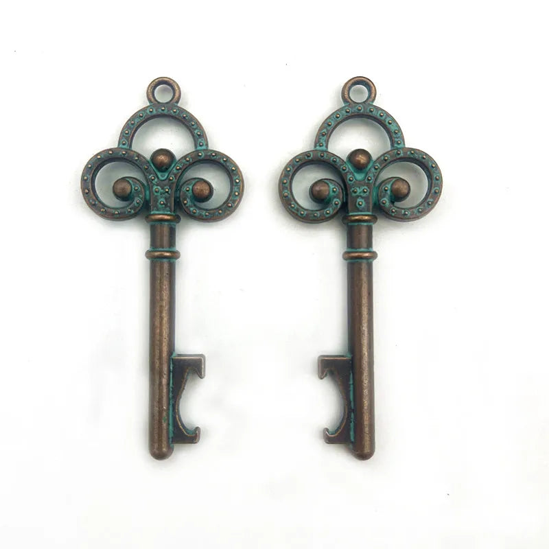 10pcs/lot DIY Wedding Souvenirs Party Gifts for Guests Mickey Rose Clover Skeleton Key Heart Horseshoe Beer Bottle Opener - c