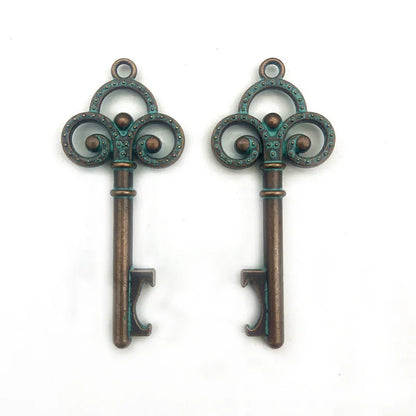 10pcs/lot DIY Wedding Souvenirs Party Gifts for Guests Mickey Rose Clover Skeleton Key Heart Horseshoe Beer Bottle Opener - c